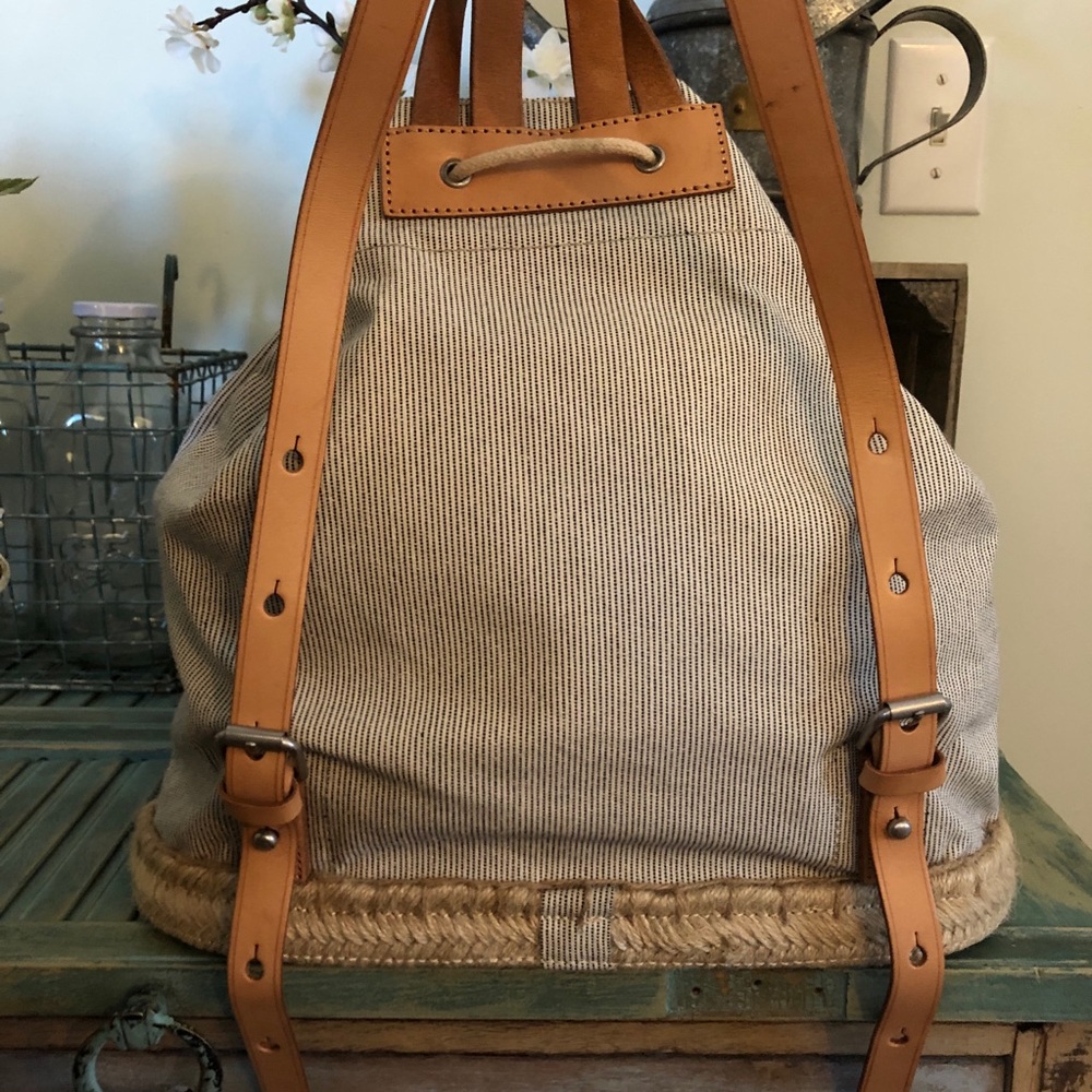 J. Crew Blue and Tan Backpack - Picture 3 of 8
